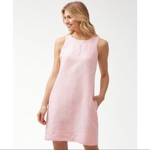 Crystalline Waters Linen Shift Dress in Dubarry Coral, XS